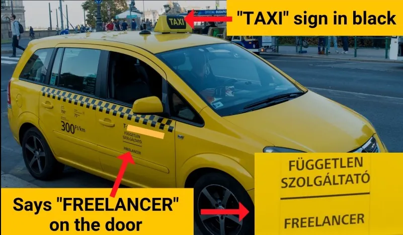Freelancer taxi warning in Budapest